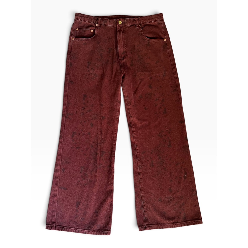 Roucha Dreamer Denim Animal Mahogany Wide Leg Jeans Size B Size Medium